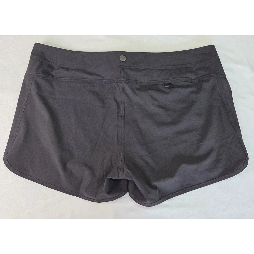 Prana Schaffie Black Board Shorts Womens XL UPF 50 Summer‎ Swim Beach Athleisure